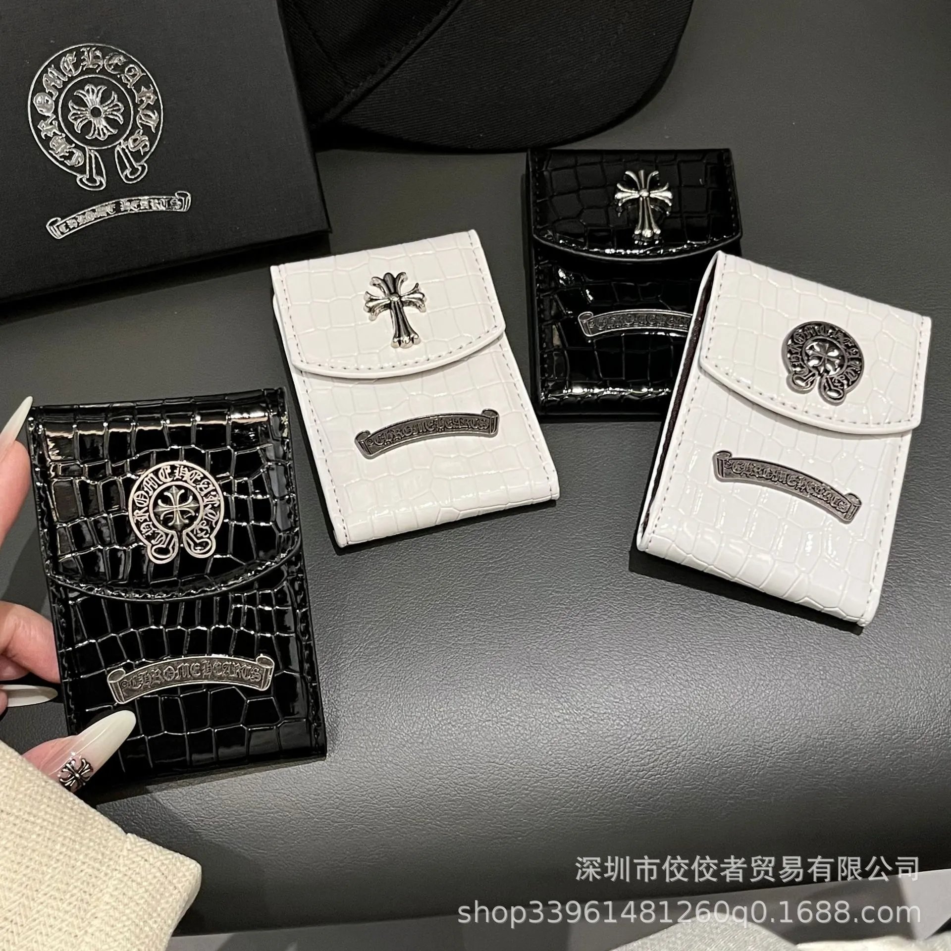 Chrome Hearts Crocodile Texture Card Holder Pouches