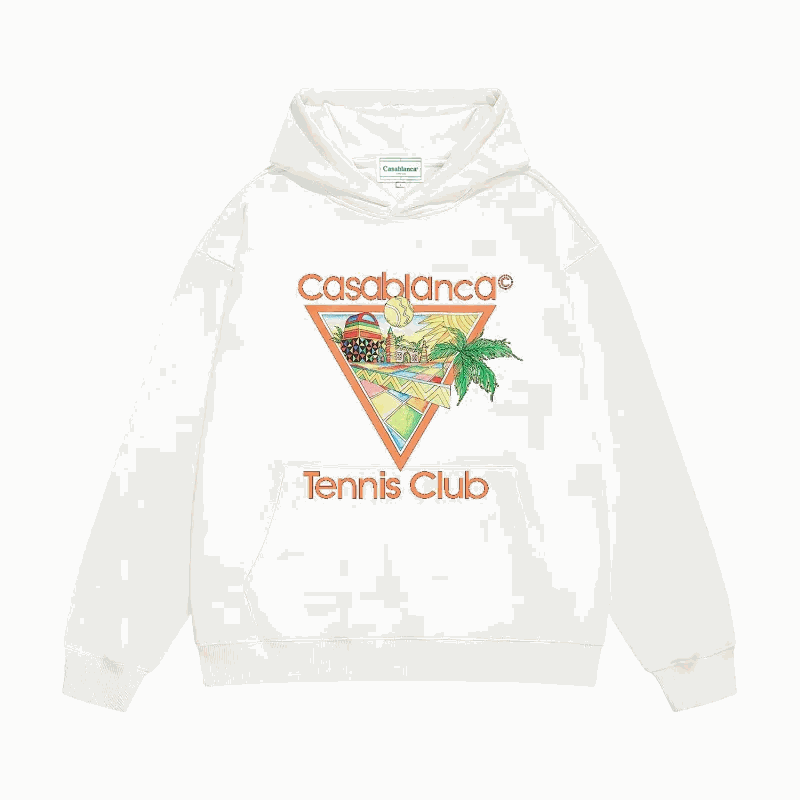 Casablanca White Hoodie Tennis Club