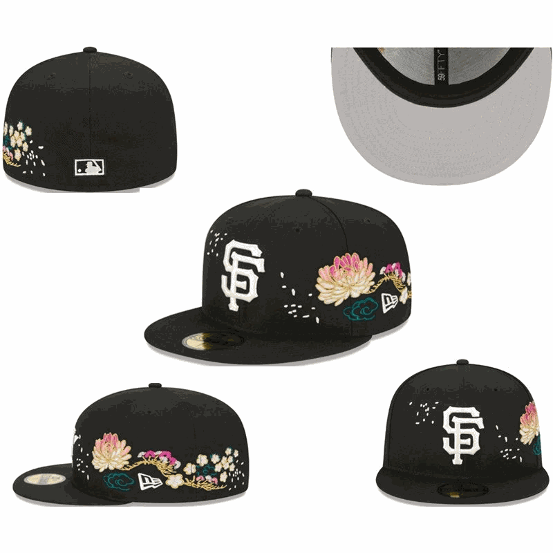 New Era Black SF Floral Fitted Cap