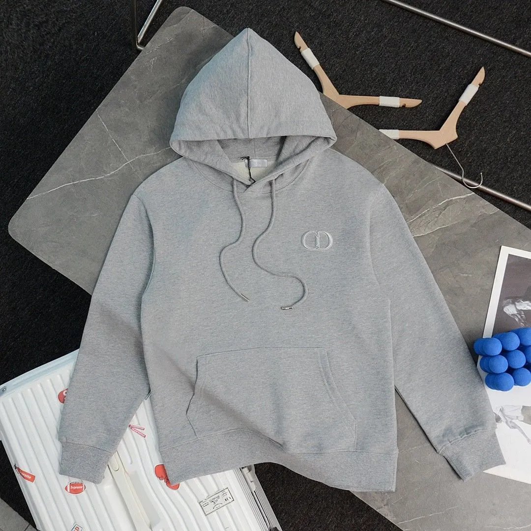 Dior Grey Embroidered Hoodie