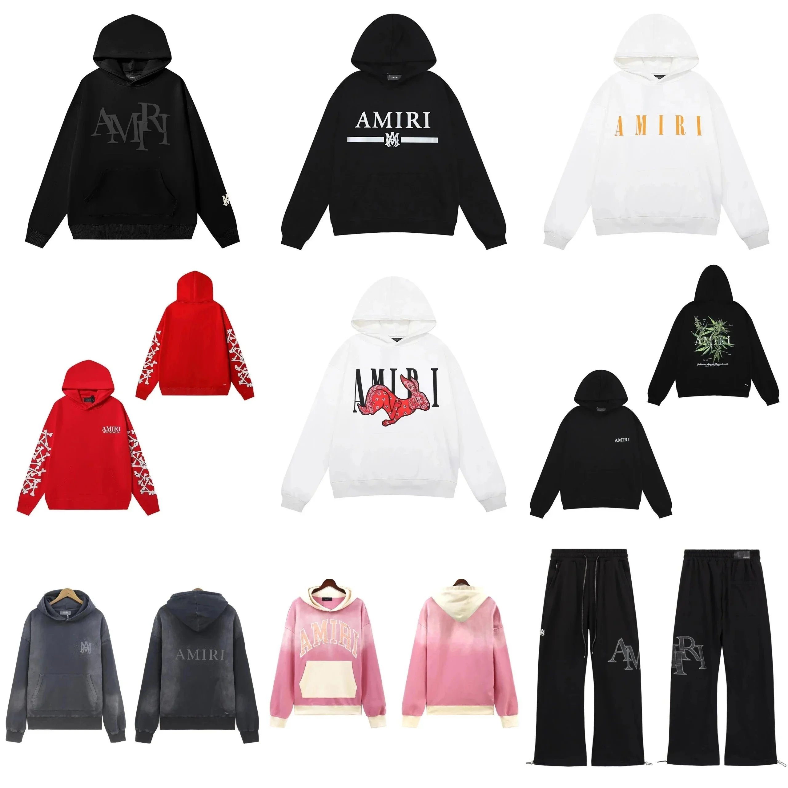 Amiri Black Hoodie and Amiri White Hoodie Combo Pack