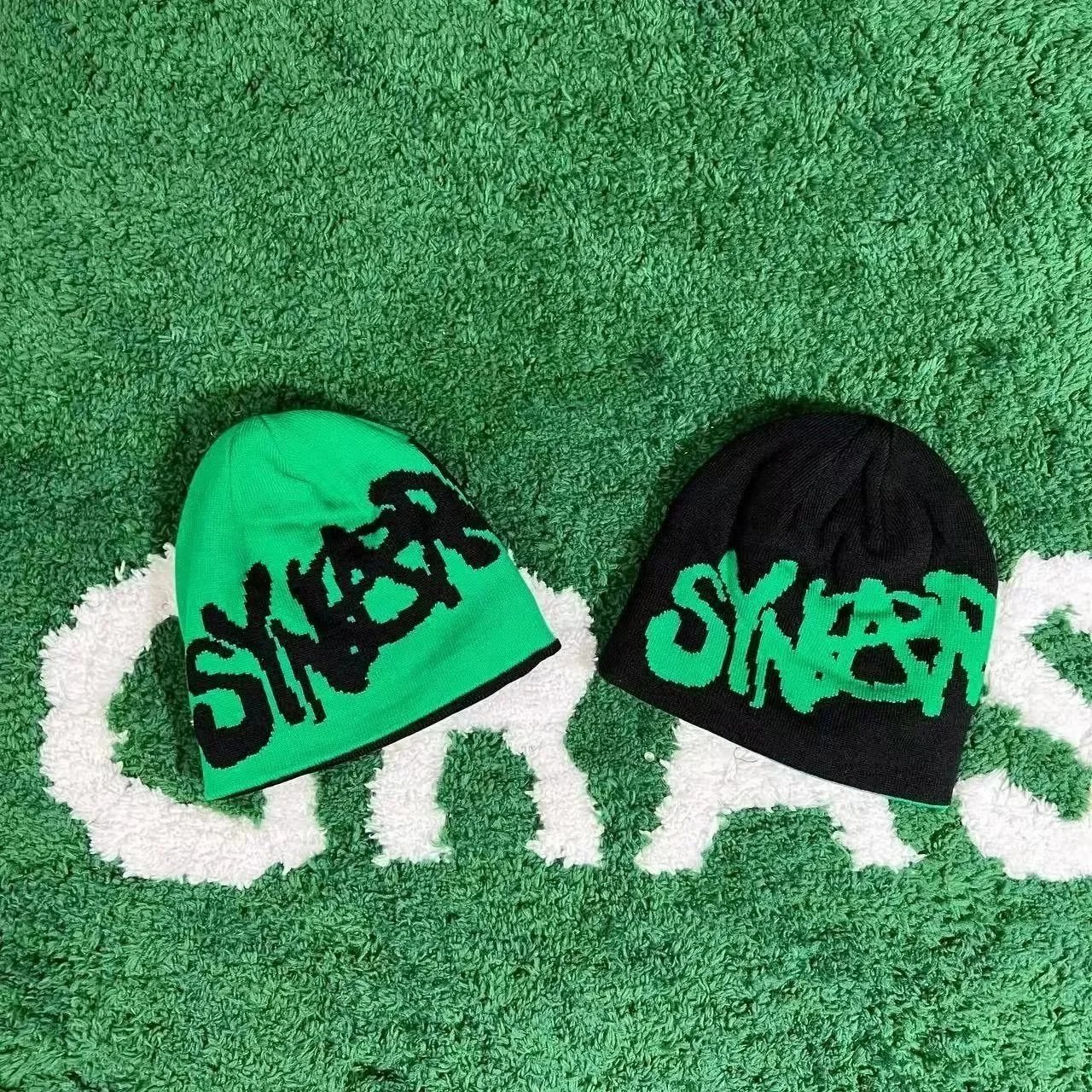 Synber Green/Black Reversible Beanie