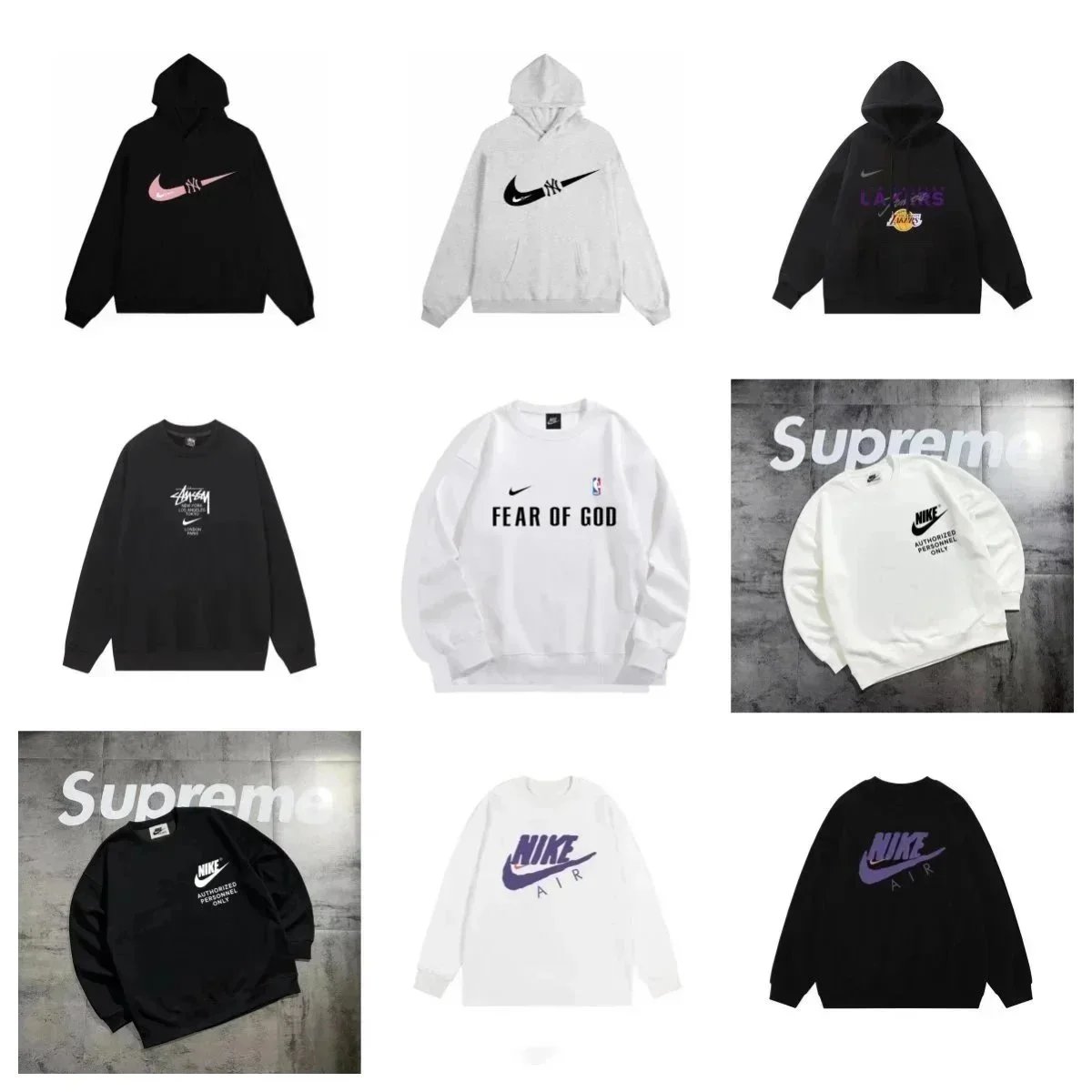 Nike Black and White Hoodies and Sweatshirts Collection