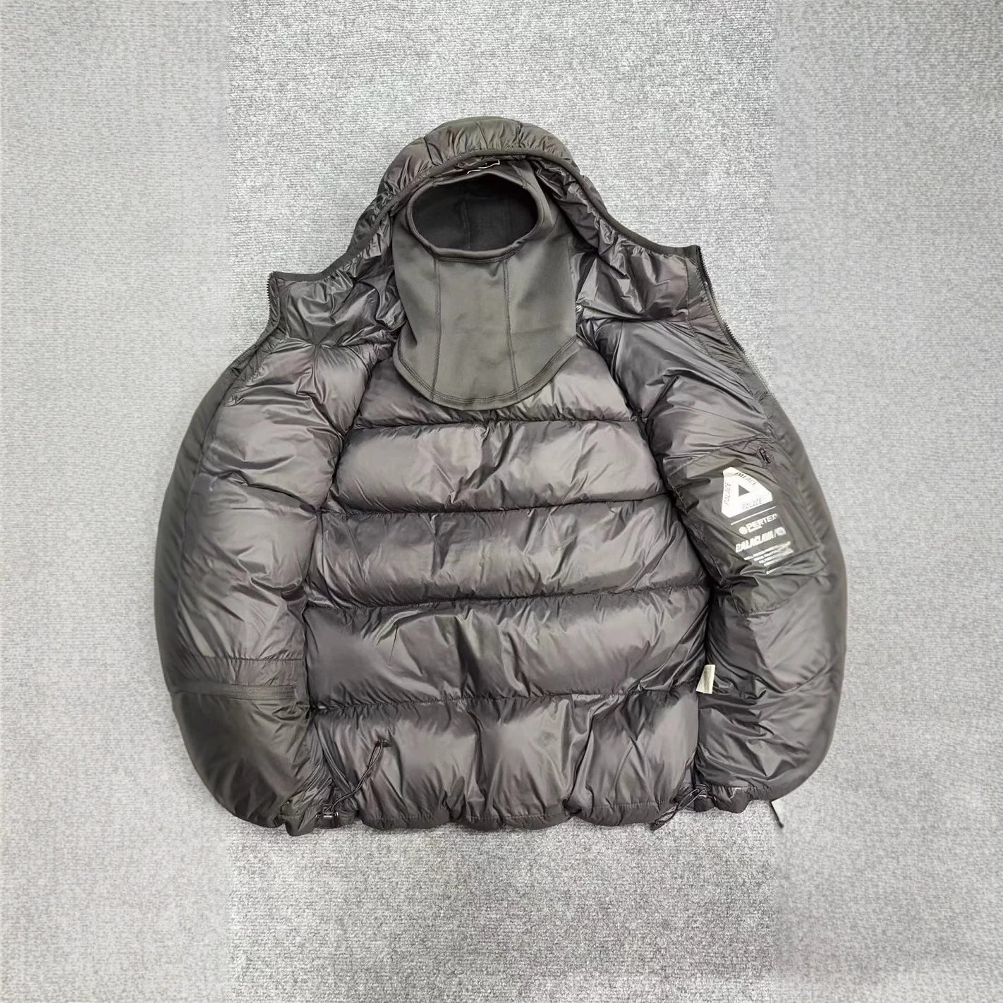 Palace Black Puffer Jacket with Hood and Neck Cover