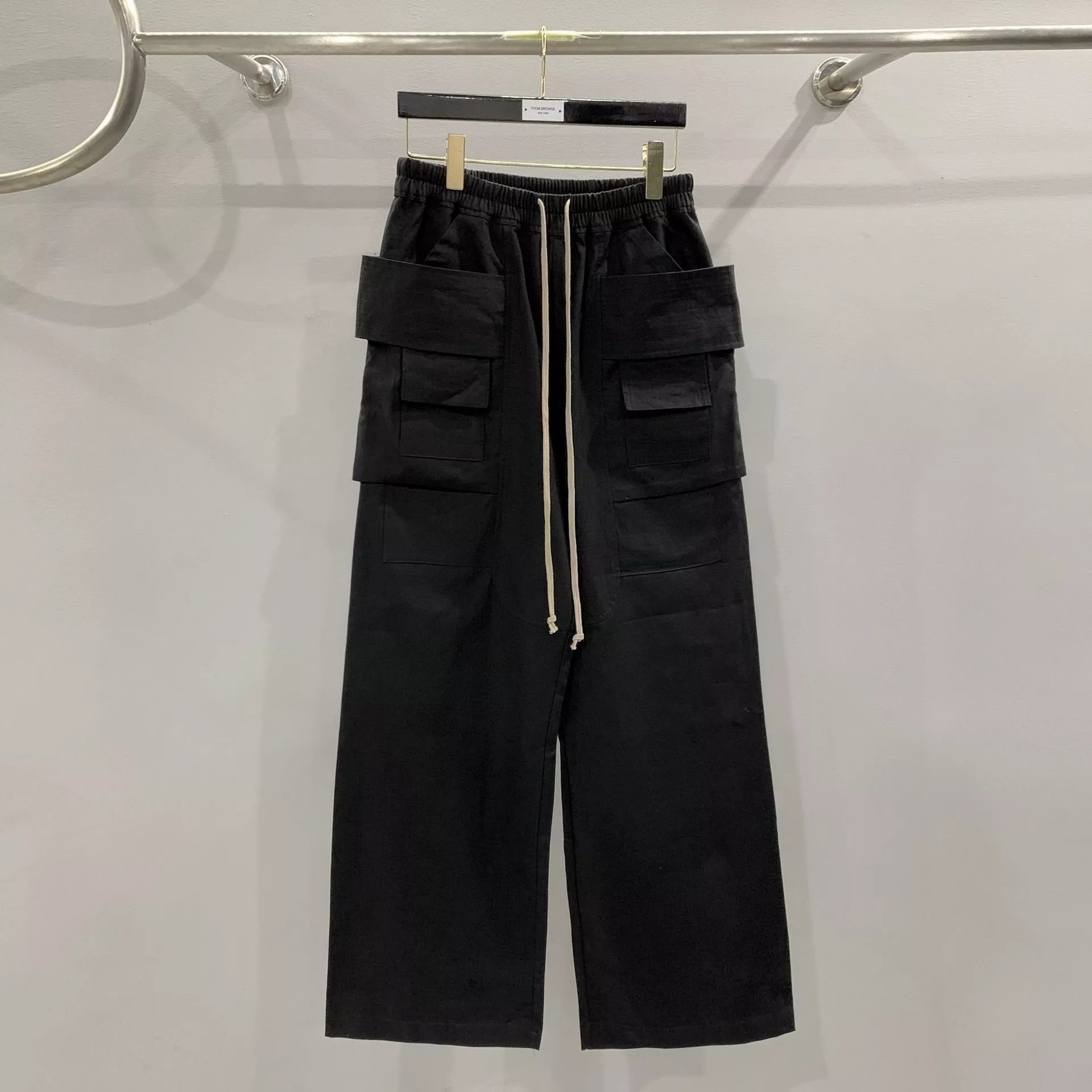 Rick Owens Black Wide-Leg Cargo Pants