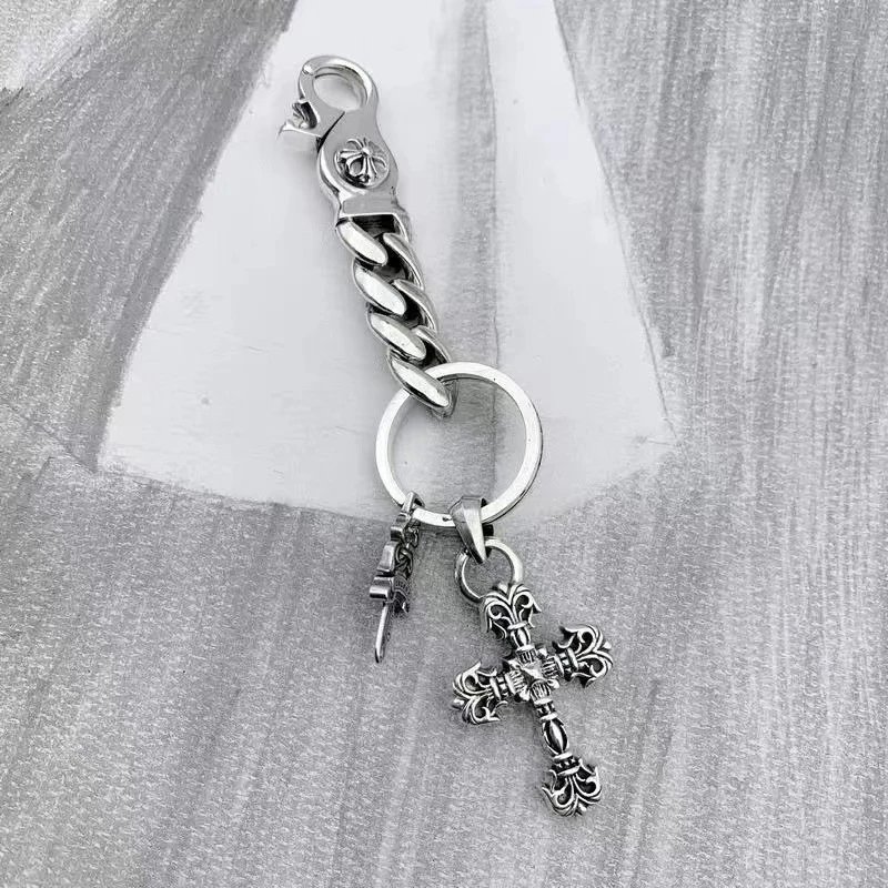 Chrome Hearts Silver Cross Keychain