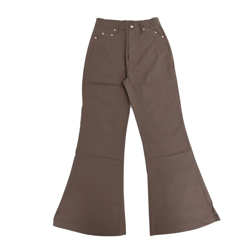 Brown Wide-Leg Flare Pants