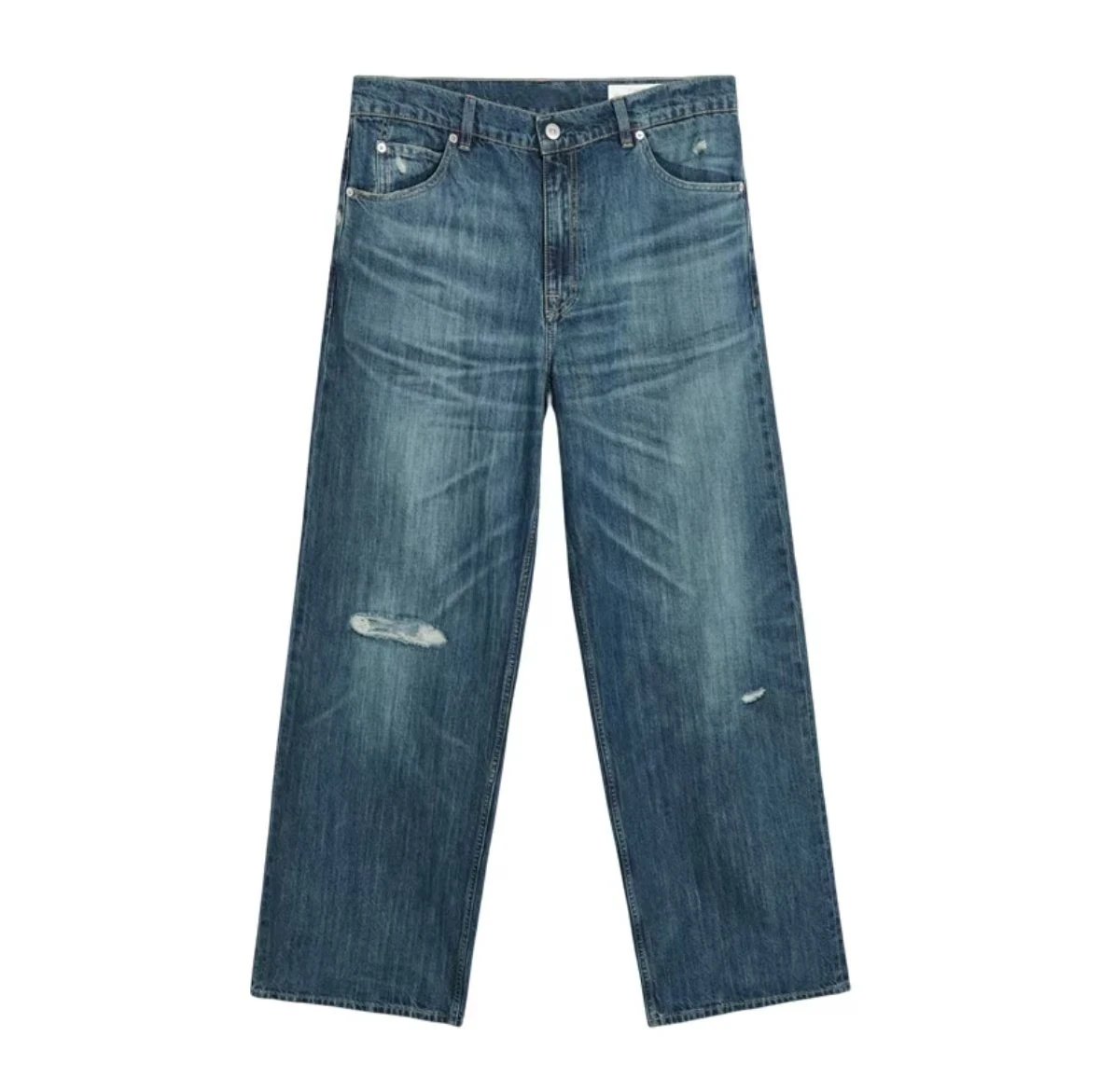 AG Jeans Distressed Wide Leg Denim Pants