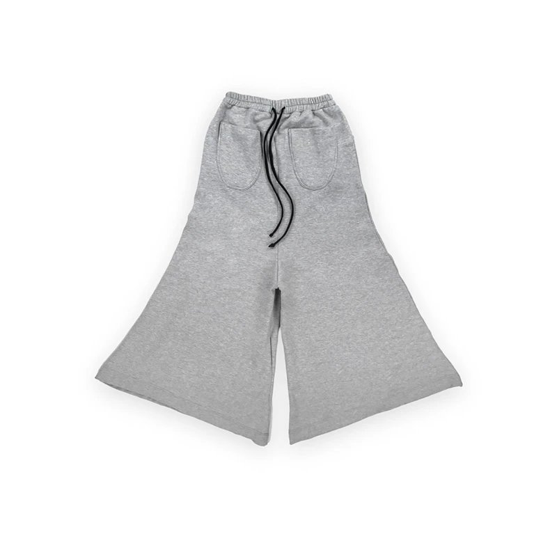 Gray Wide-Leg Drawst