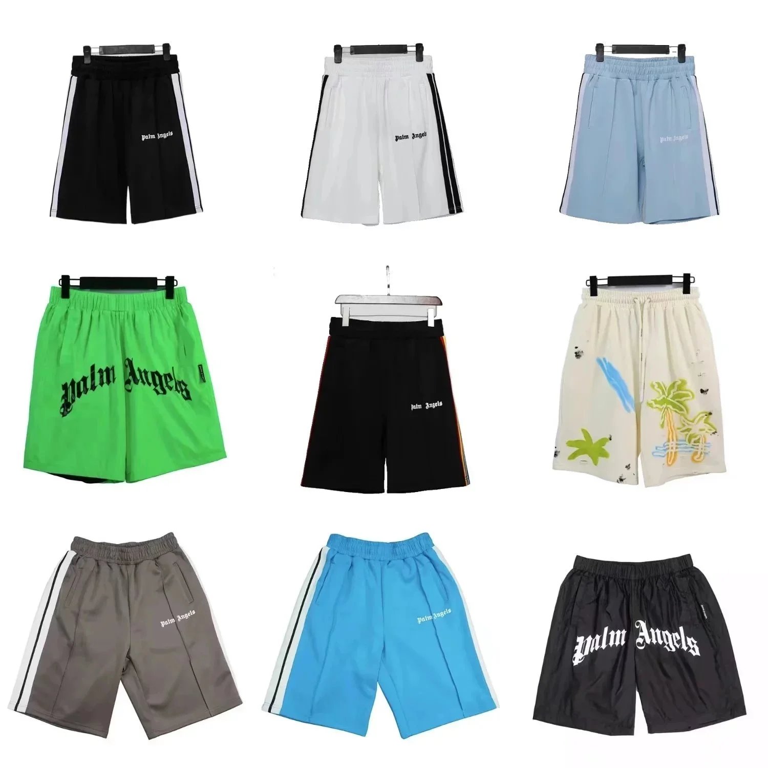 Palm Angels Black Side Stripe Shorts