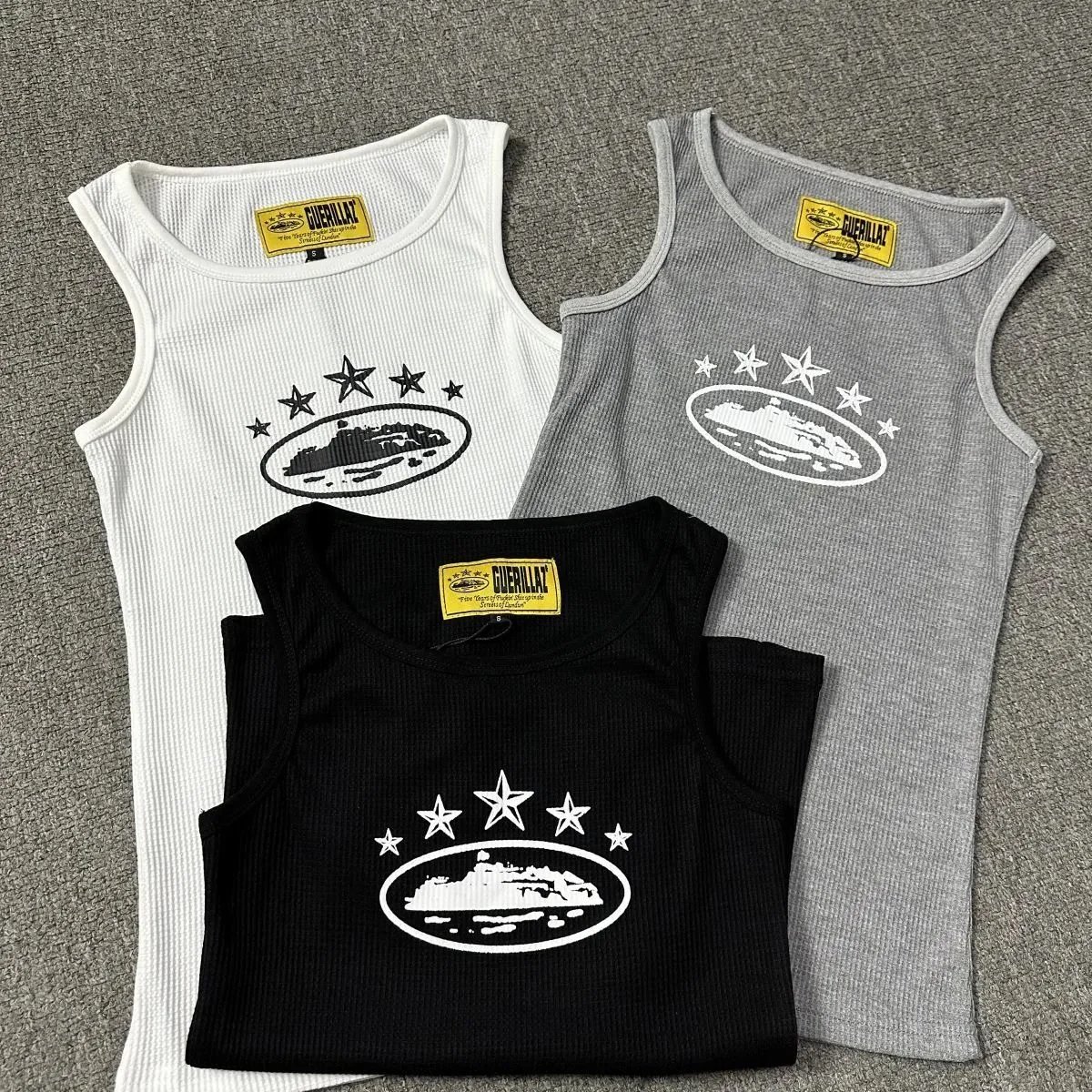 Guerillaz Black Ribbed Tank Top