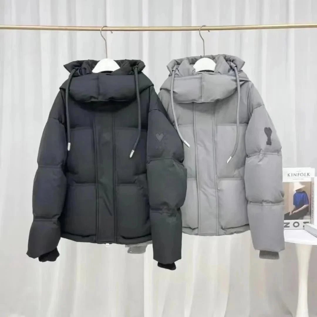 Black and Grey Hooded Puffer Jackets