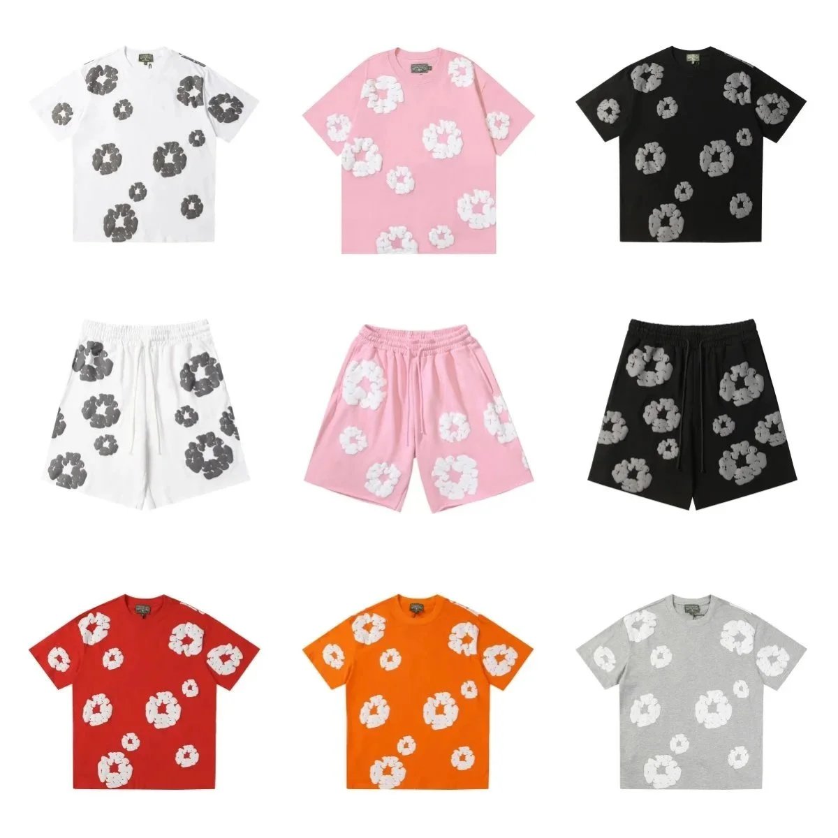 Graphic Print Short Sleeve T-Shirt and Shorts Set