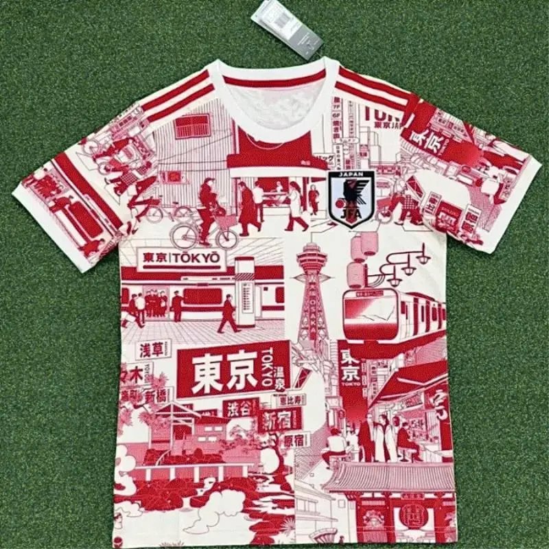 Adidas White and Red Tokyo Graphic T-Shirt