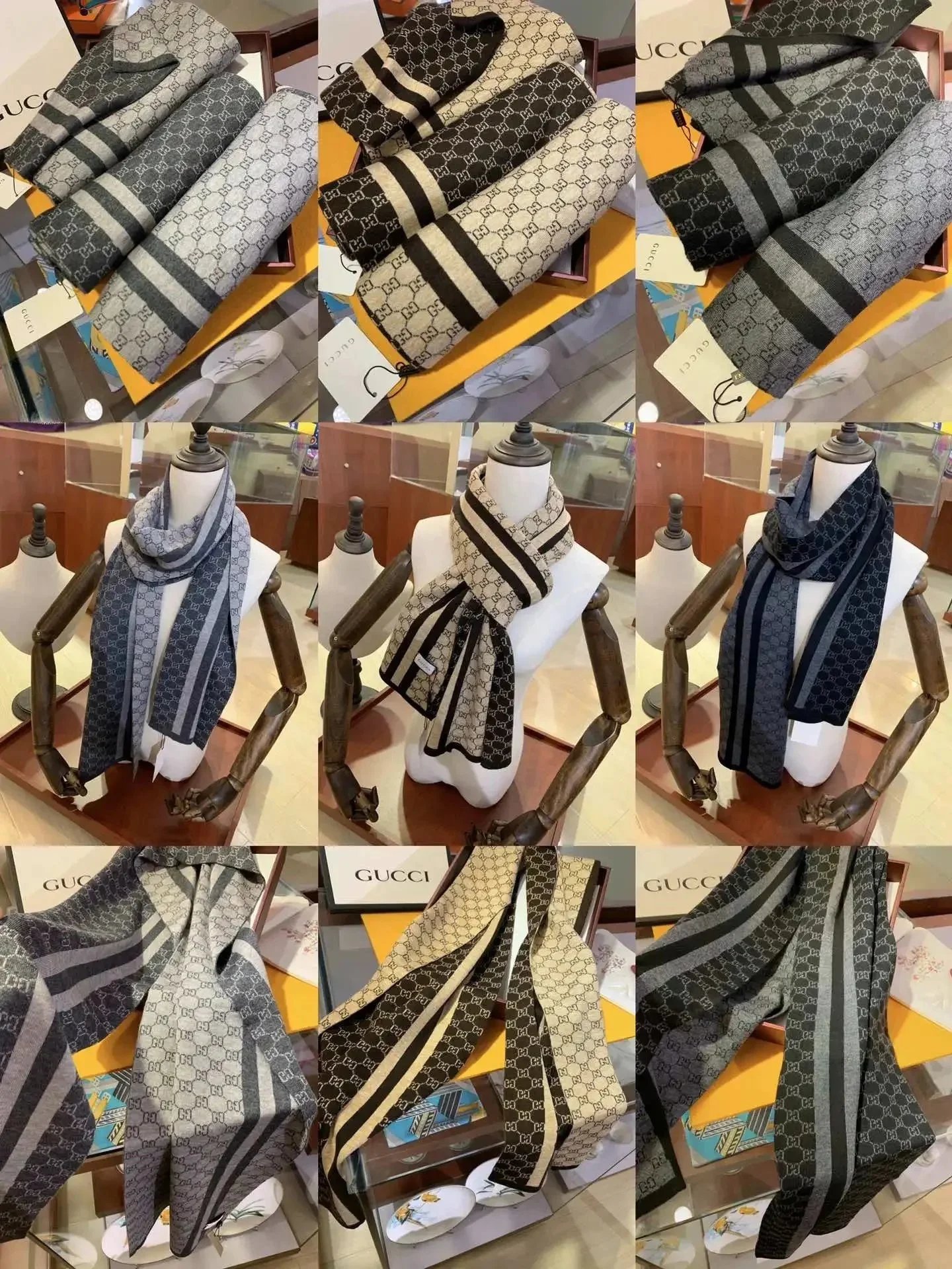 Gucci Patterned Scarf in Various Colors