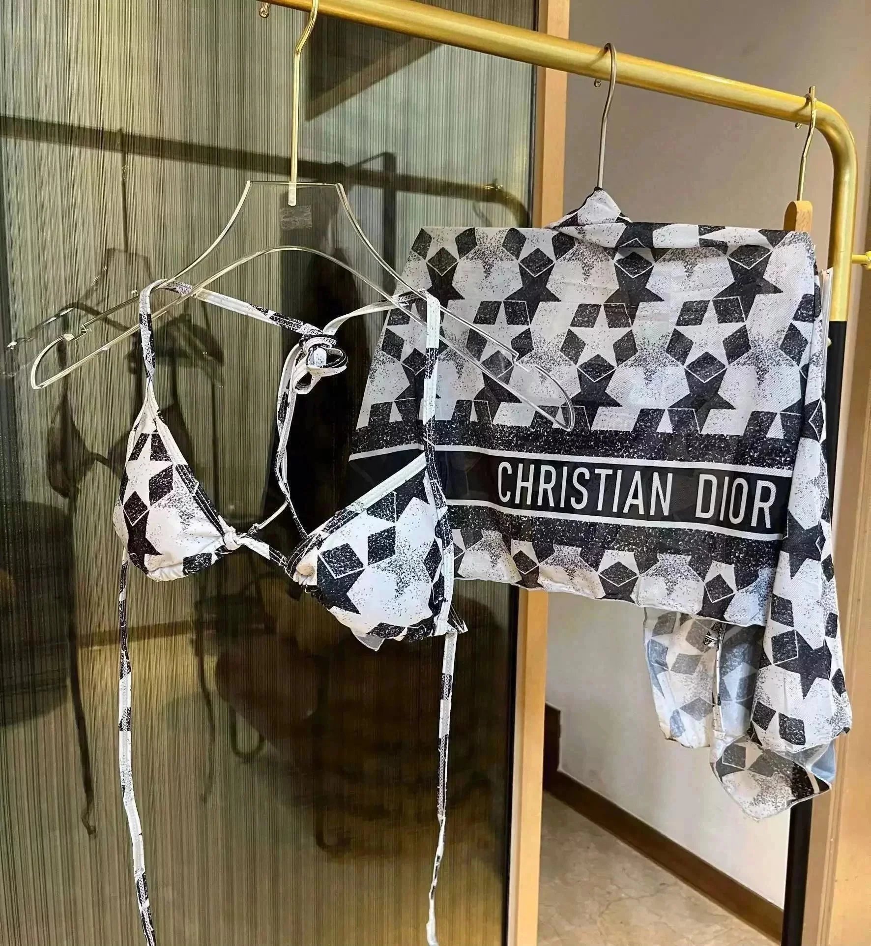 Christian Dior Black and White Bikini Set