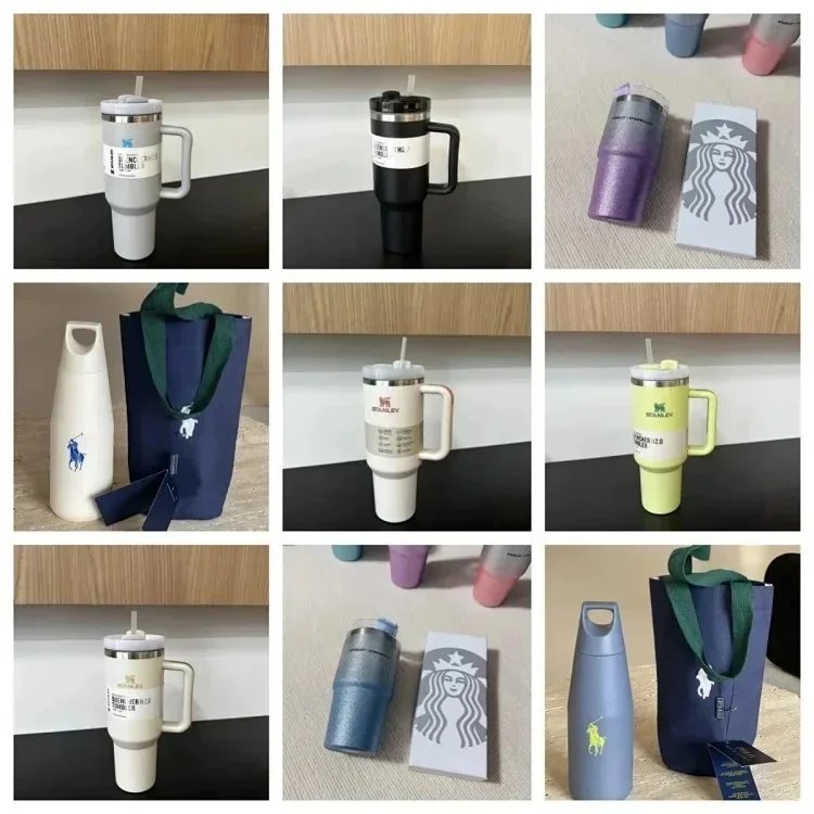 Polo Ralph Lauren Stainless Steel Travel Mug with Handle and Straw