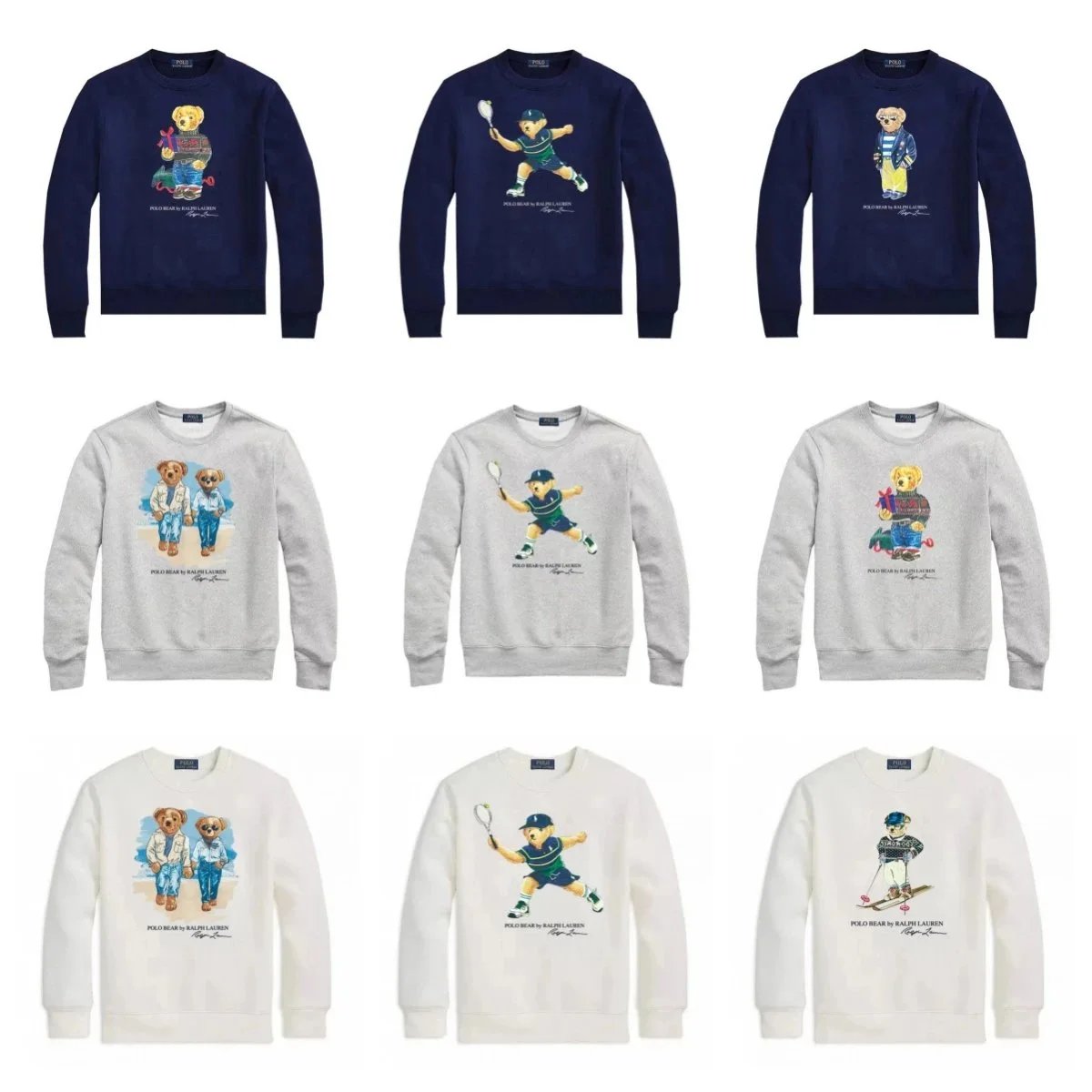 Ralph Lauren Navy Grey White Long Sleeve Sweatshirt