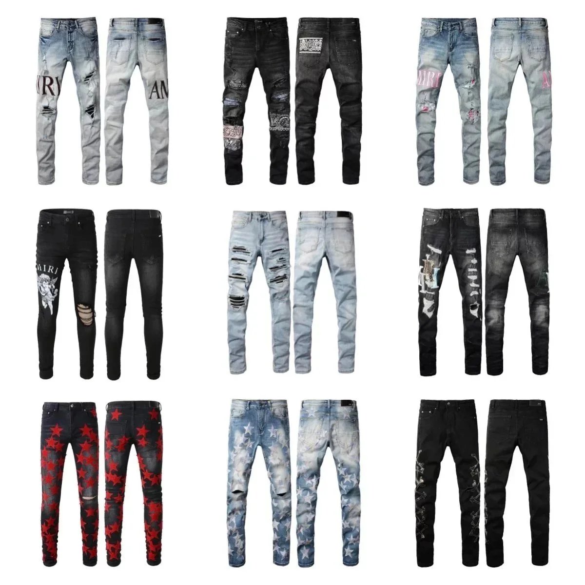 Amiri Black Distressed Skinny Jeans