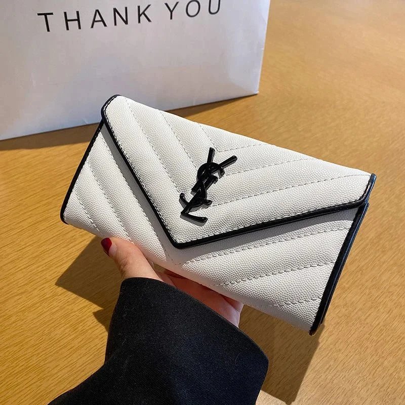 YSL White Quilted Wa