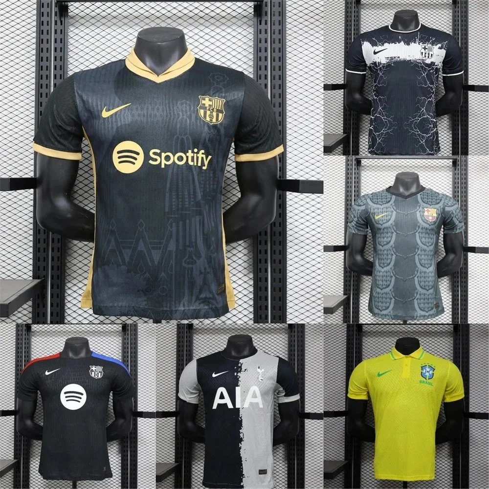Nike Barcelona Black and Gold Soccer Jersey