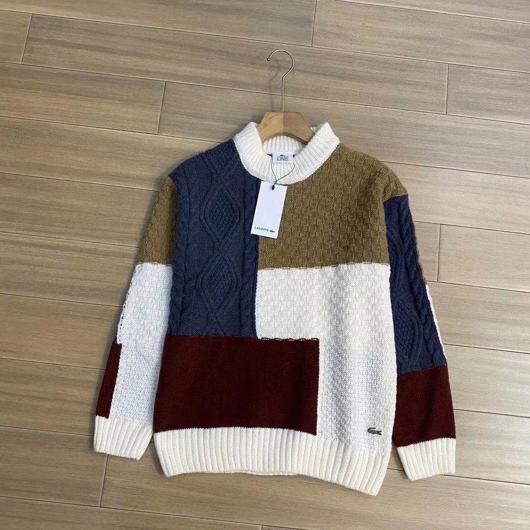 Lacoste Colorblock Cable Knit Sweater