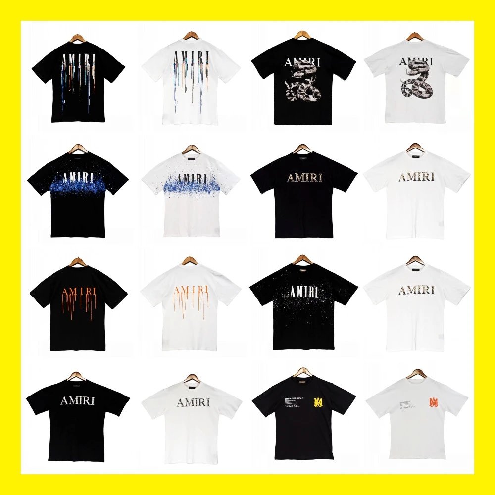 Amiri Black and White Short Sleeve T-Shirts