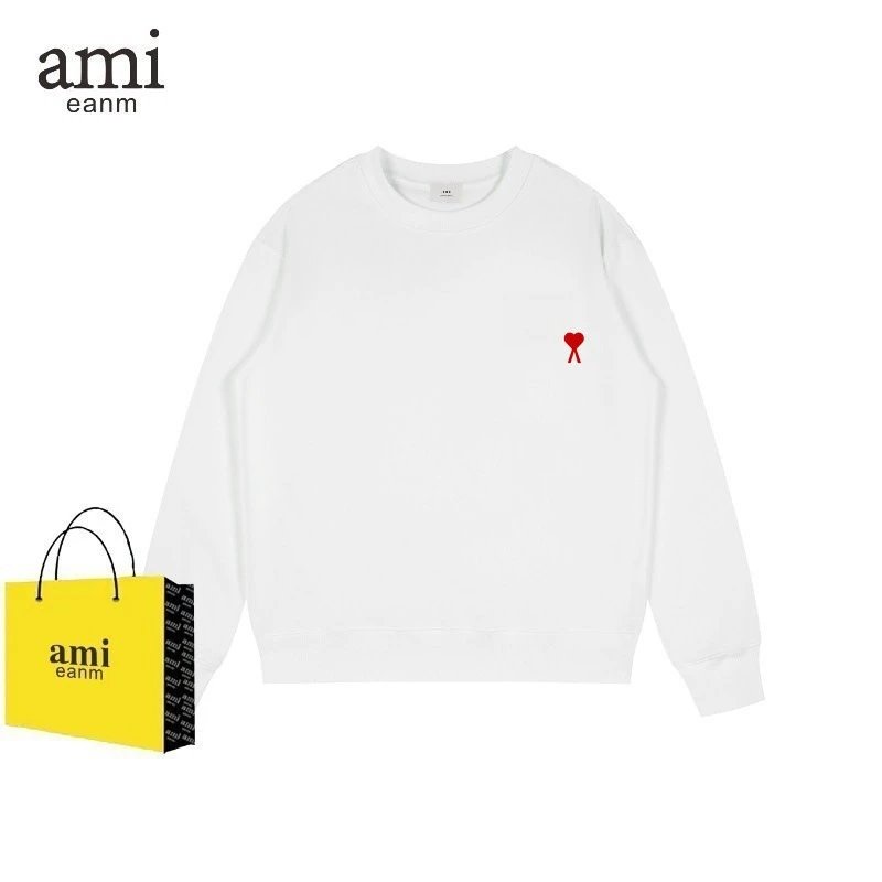 Ami Eanm White Crewneck Sweatshirt