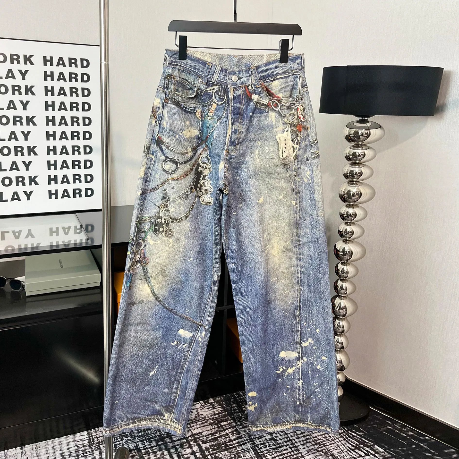 Distressed Blue Wide