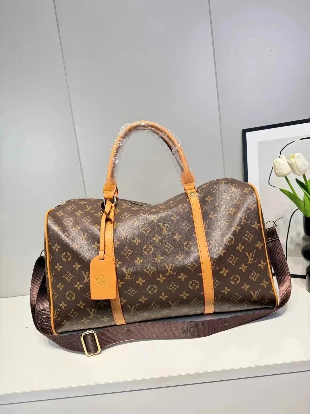 Louis Vuitton Brown Monogram Travel Duffle Bag