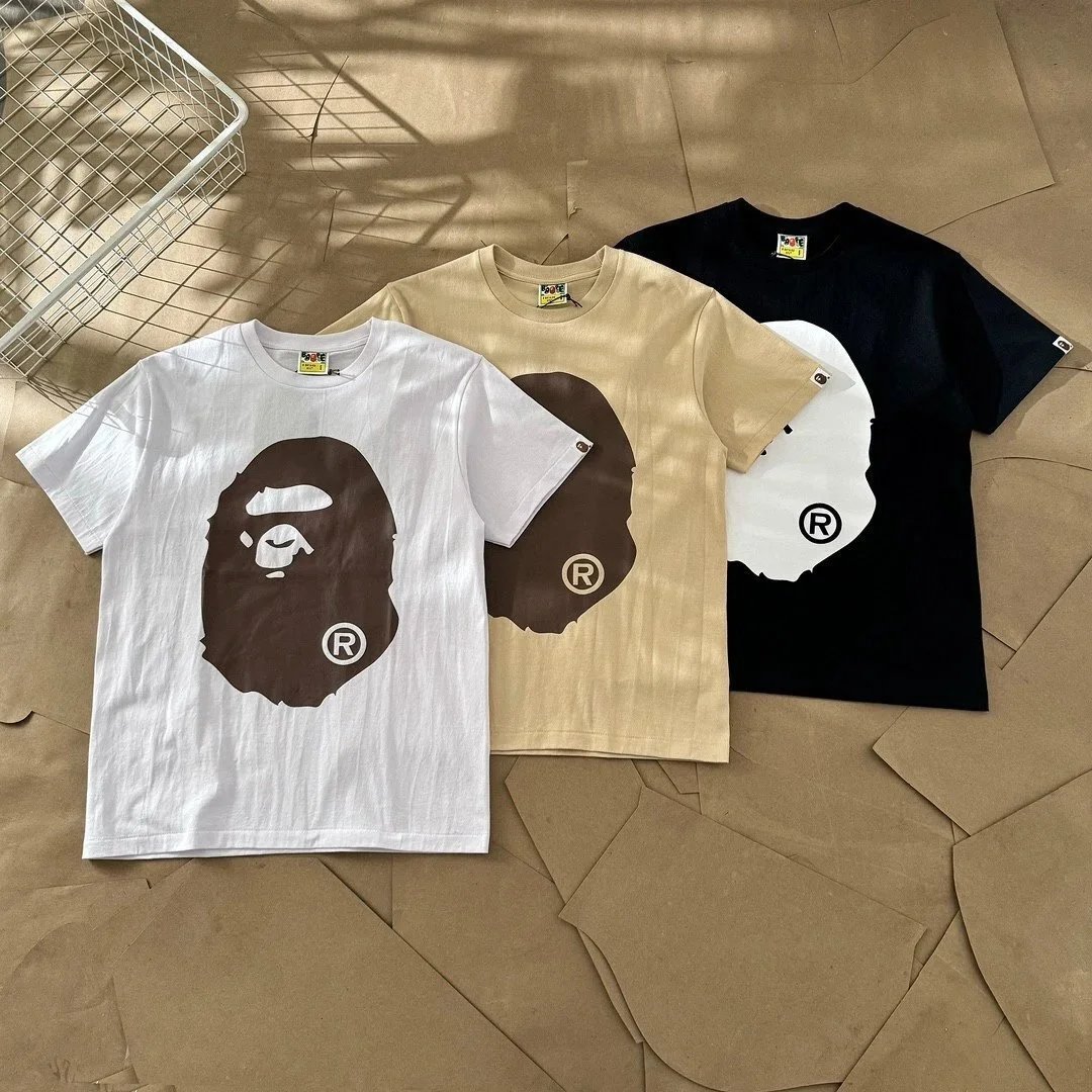 A BATHING APE Brown Head T-Shirt