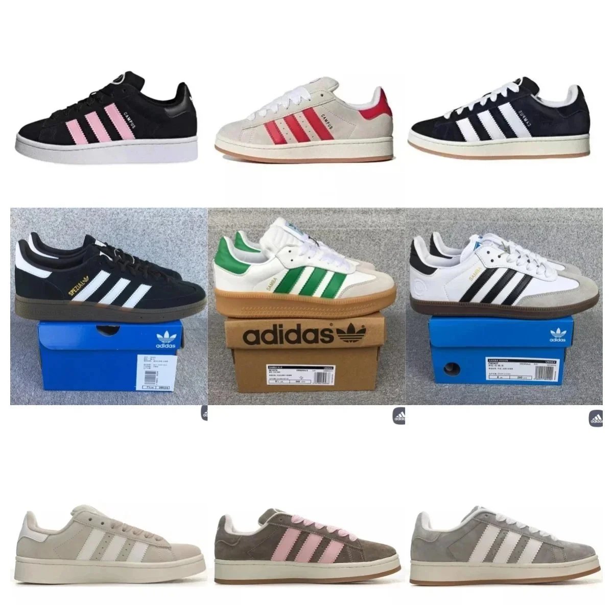Adidas Campus Low-Top Sneakers in Various Colors