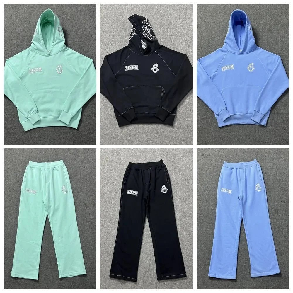 SixPM Green Hoodie and Pants Set, SixPM Black Hoodie and Pants Set, SixPM Blue Hoodie and Pants Set