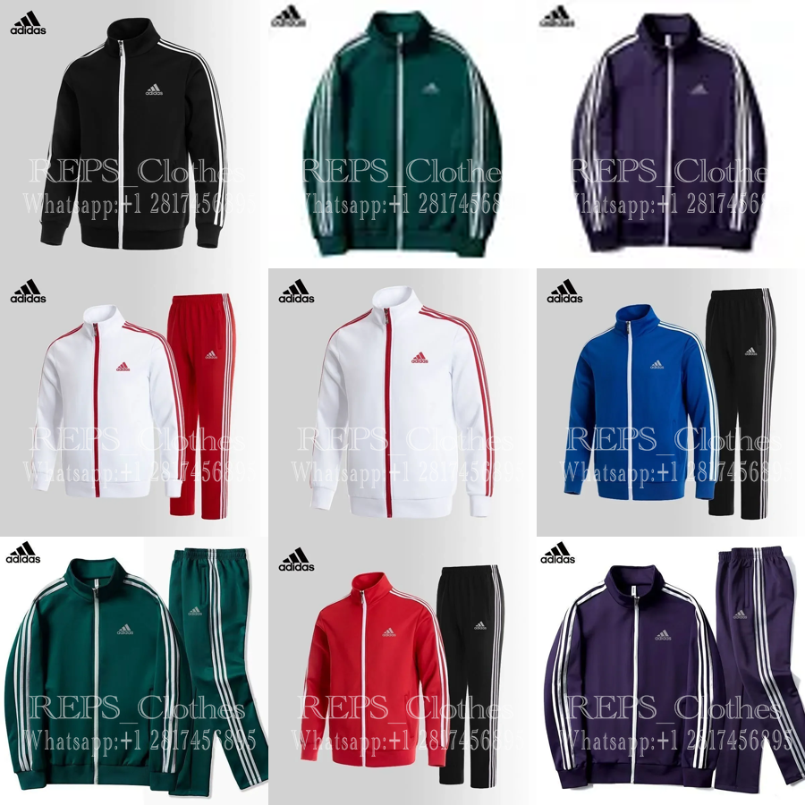 Adidas Track Suit Jacket and Pants Set in Various Colors
