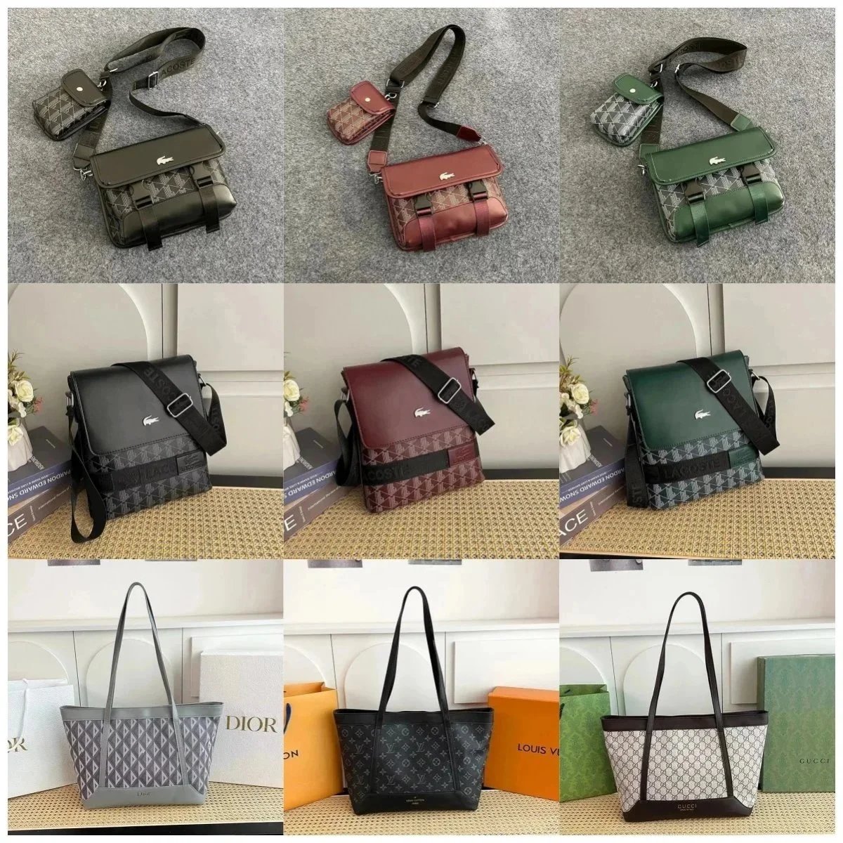 Lacoste Patterned Crossbody Bag