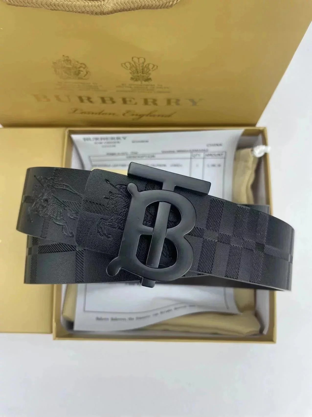Burberry Black Leather Belt