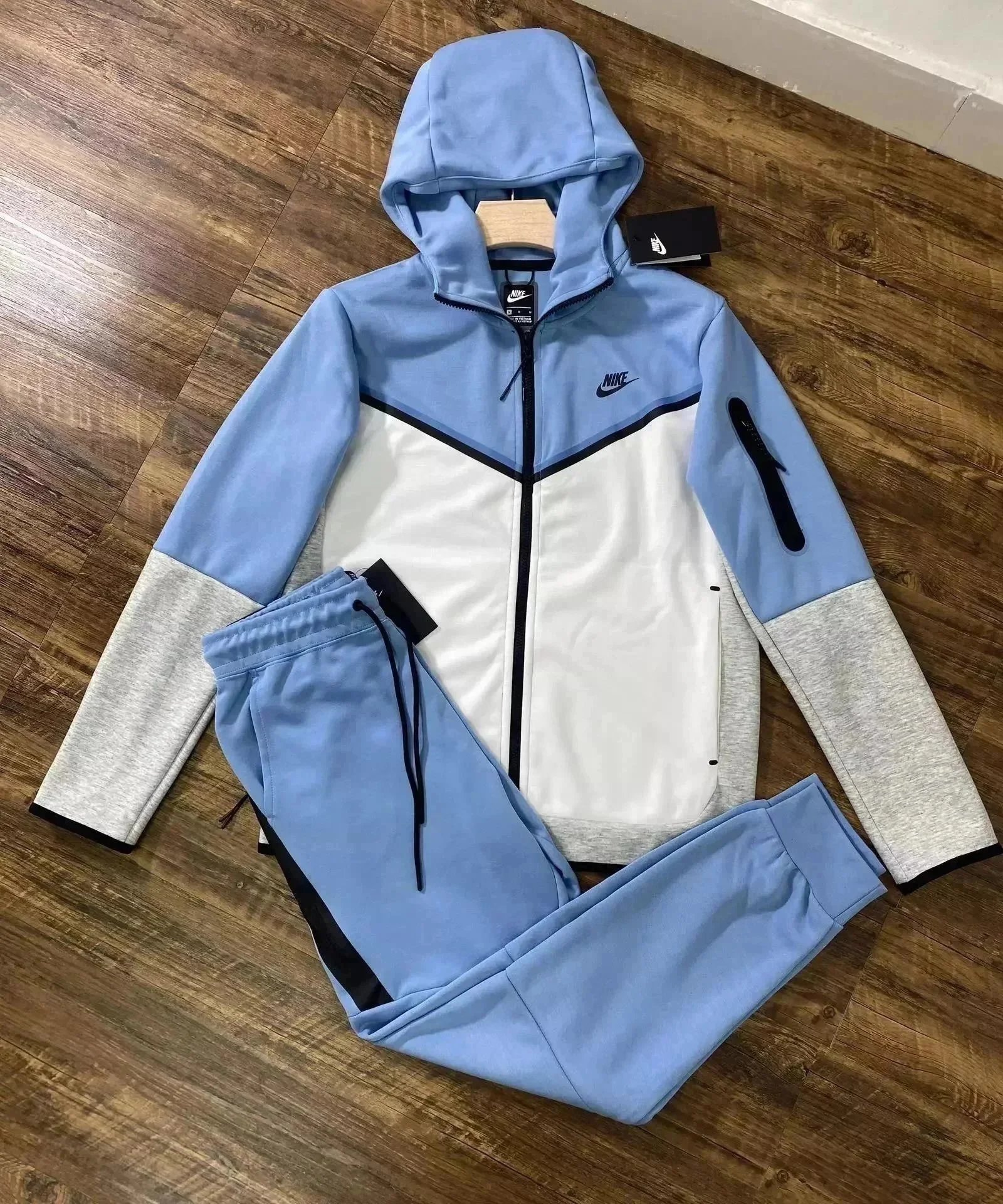 Nike Blue Tech Hoodie and Jogger Set
