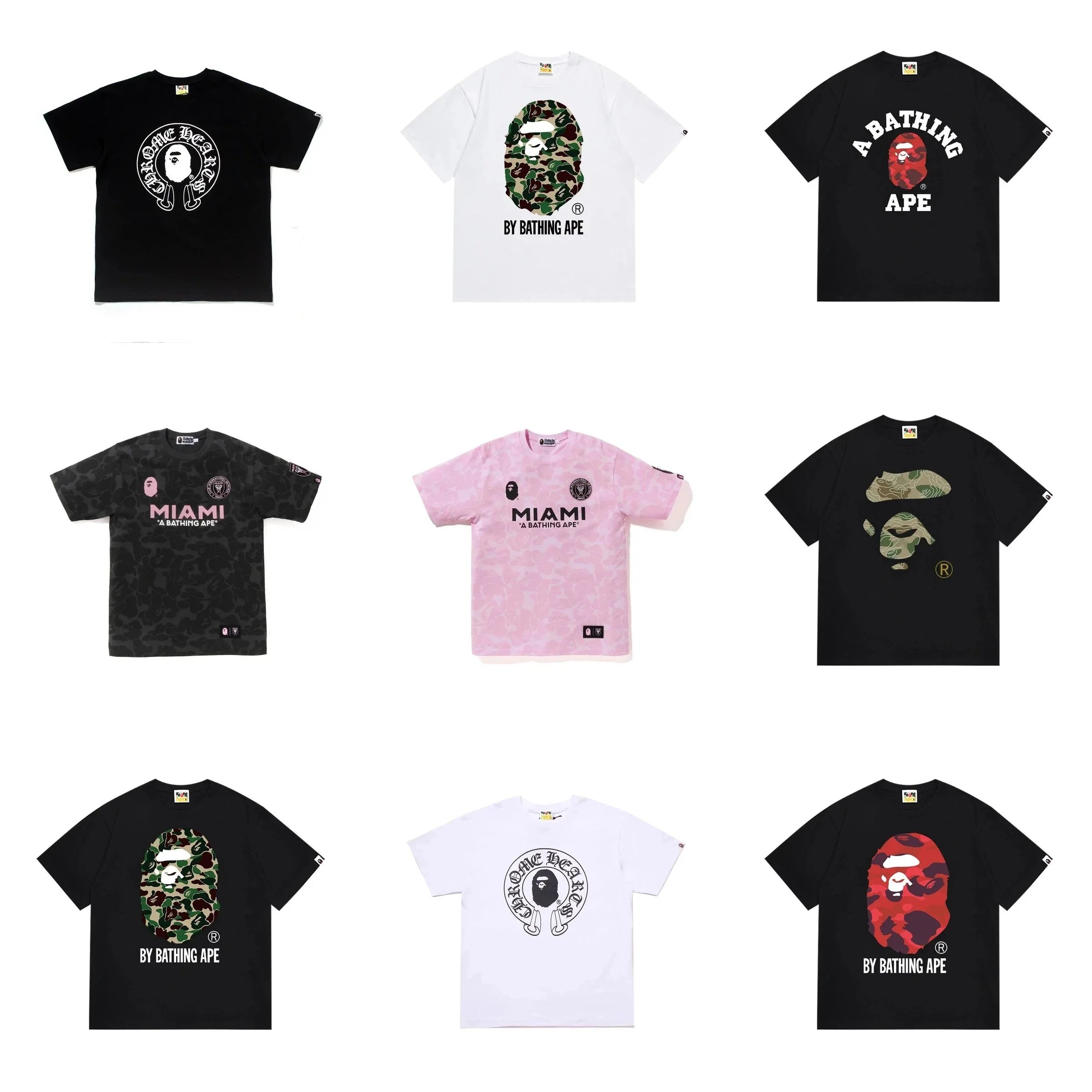 A Bathing Ape Camo Print T-Shirt Collection