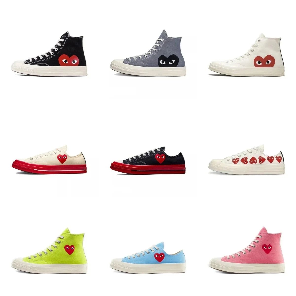 Comme des Garçons Play Heart Logo High Top Sneakers