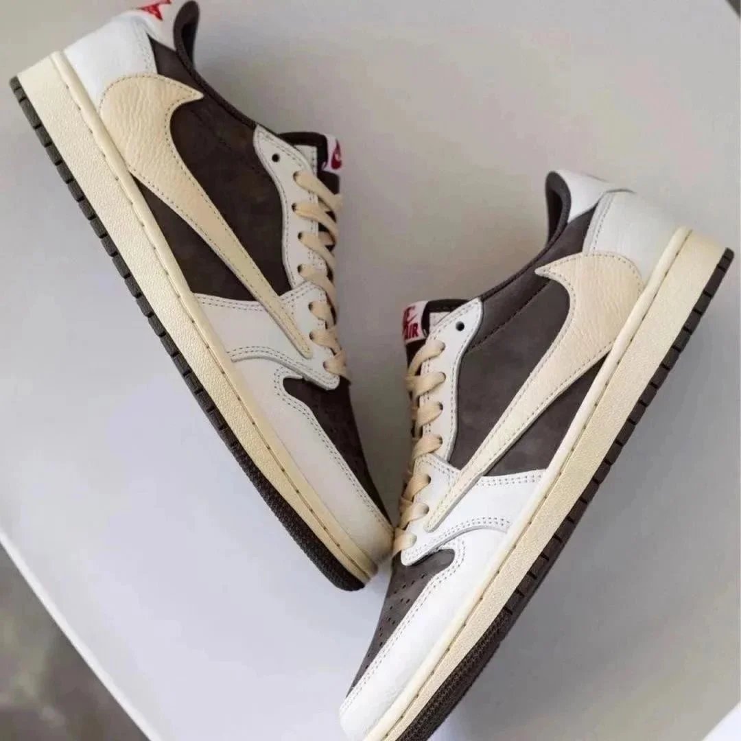 Travis Scott x Air Jordan 1 Low White Brown Sneakers