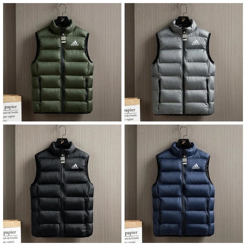 Adidas Puffer Vest in Green, Grey, Black, and Blue