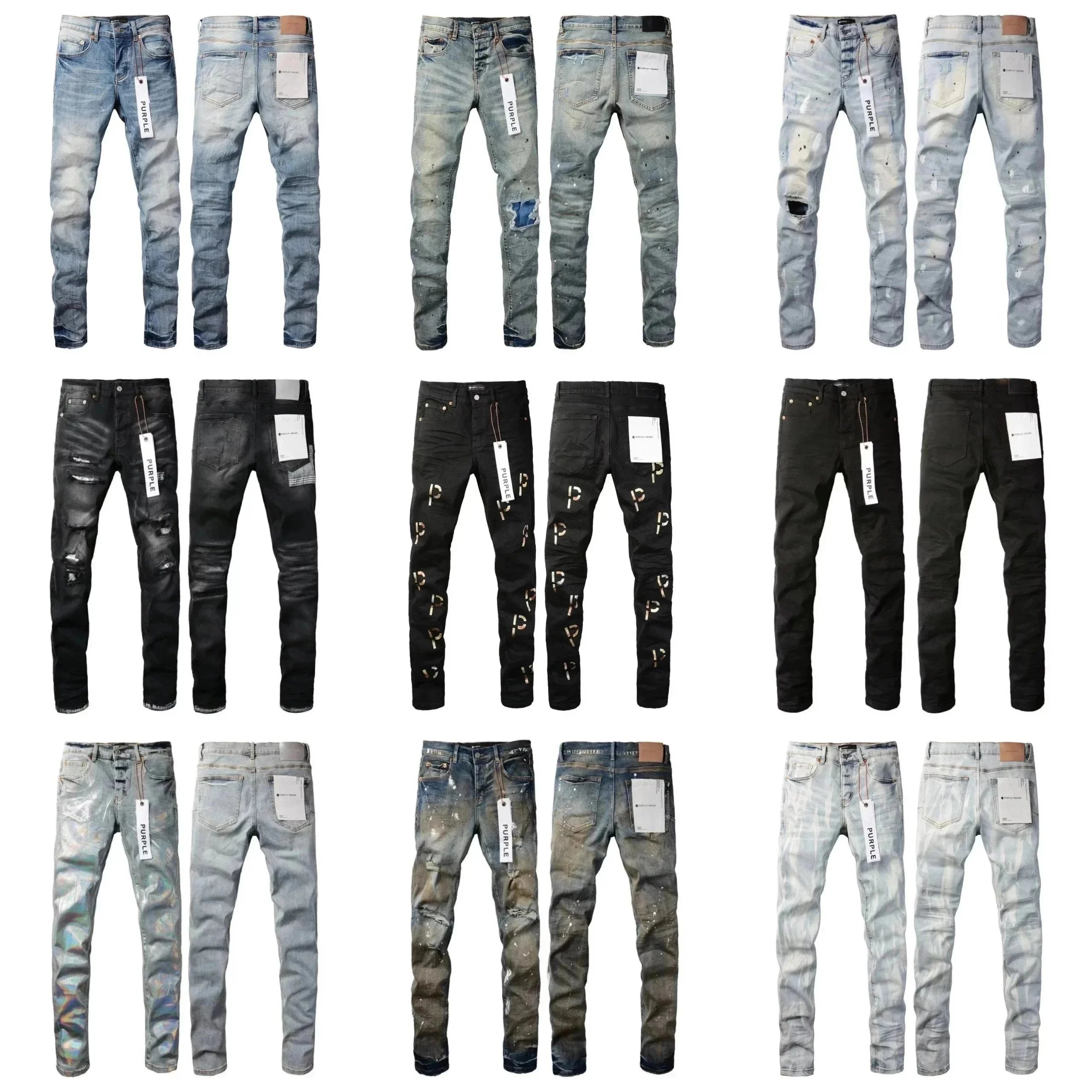Purple Brand Blue and Black Slim Fit Jeans