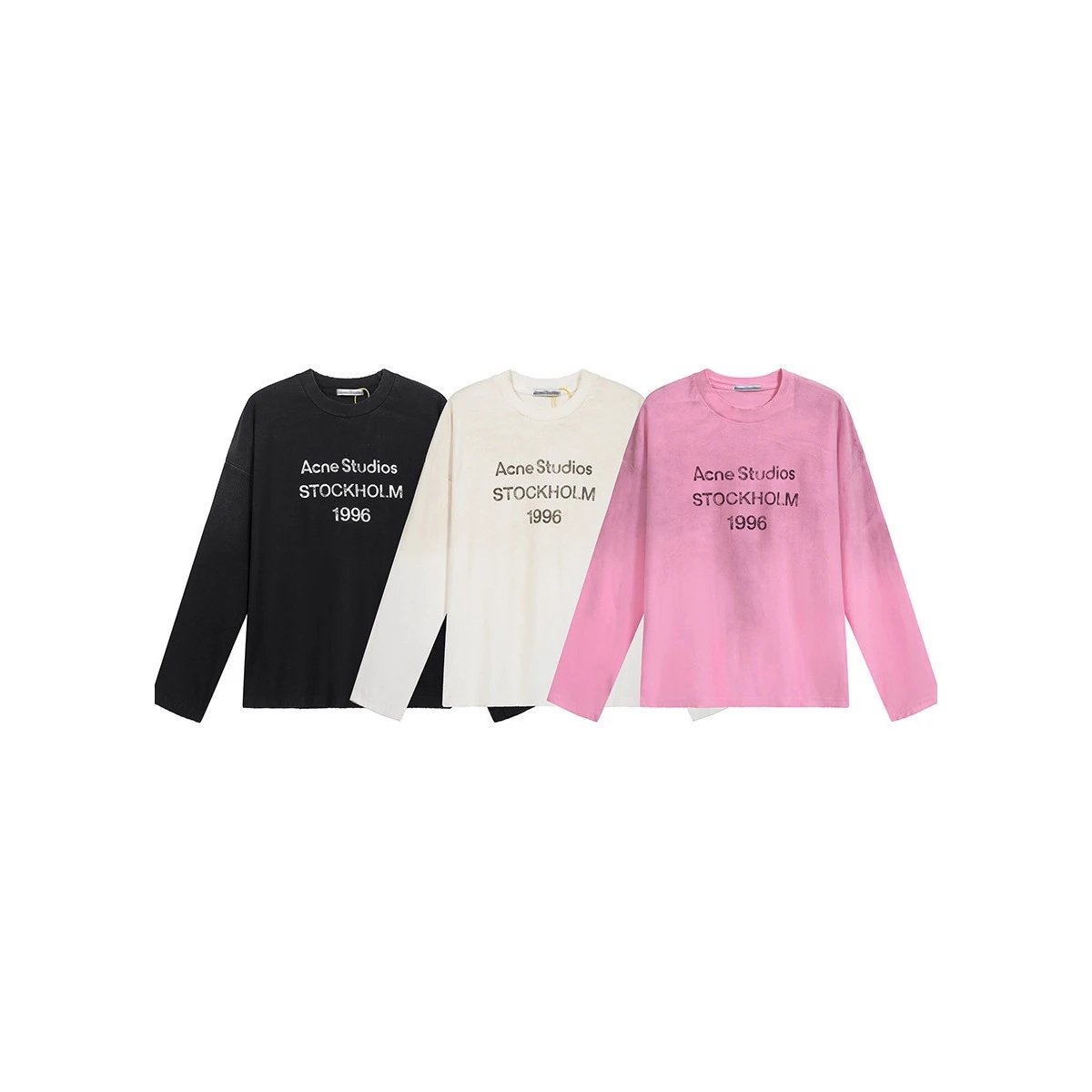 Acne Studios Black/White/Pink Long Sleeve T-Shirt