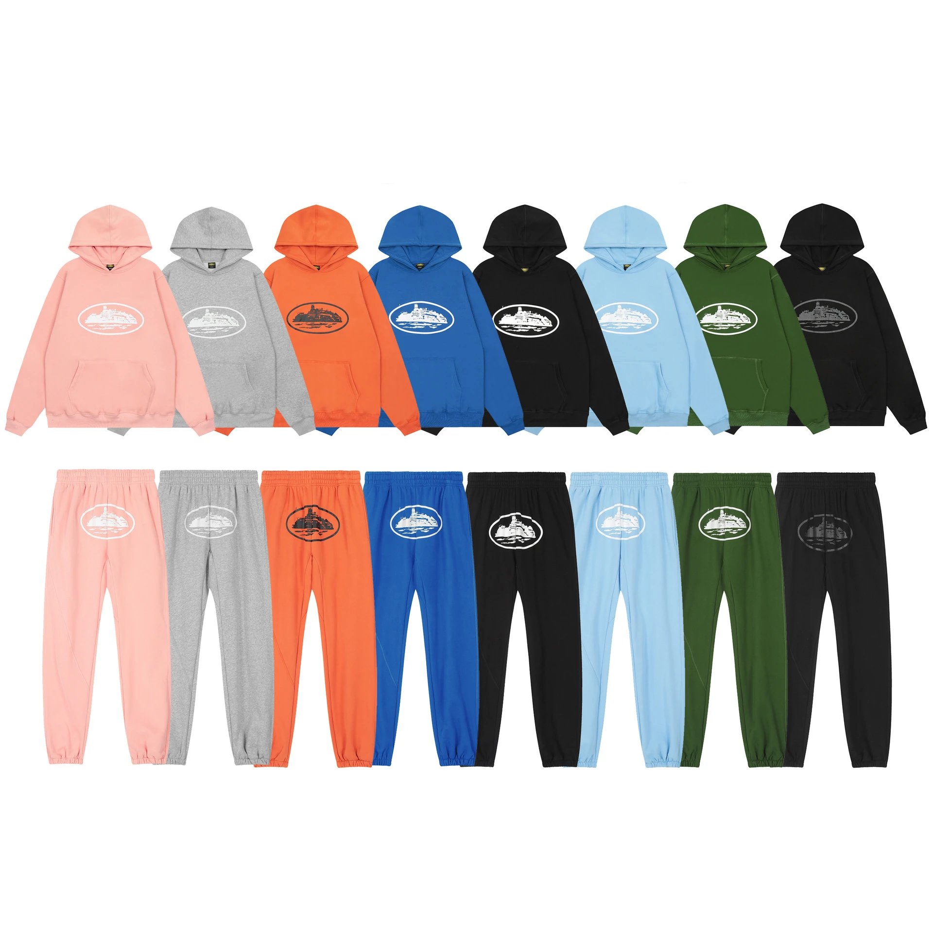Ship Hoodie and Sweatpants Set in Multiple Colors