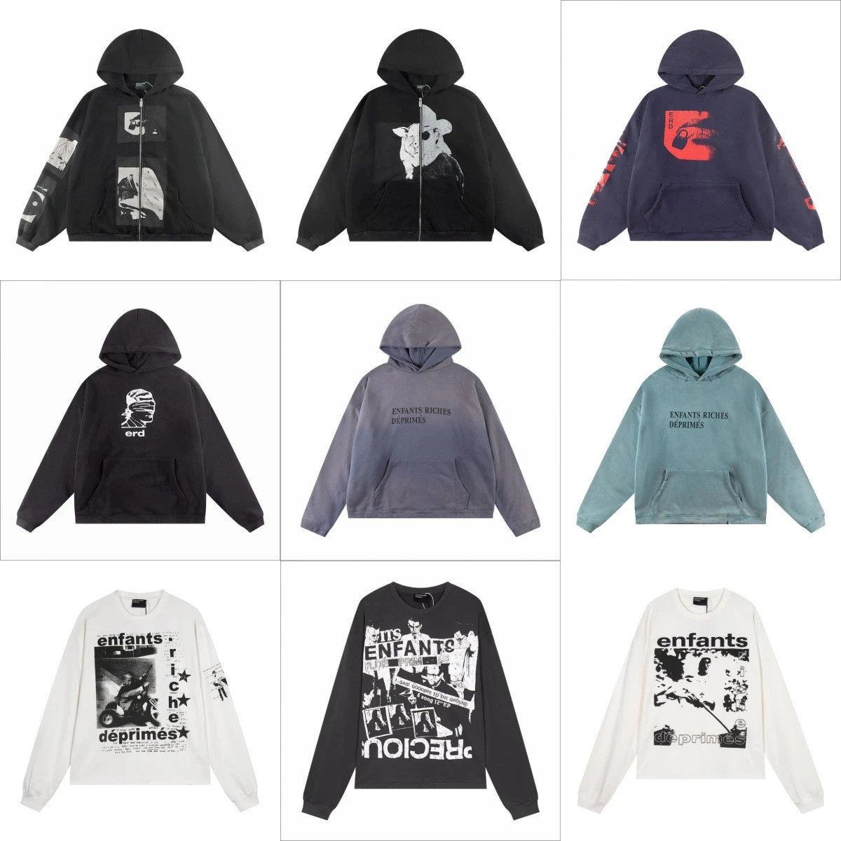 Enfants Riches Déprimés Black Hoodie and Long Sleeve Tee Set
