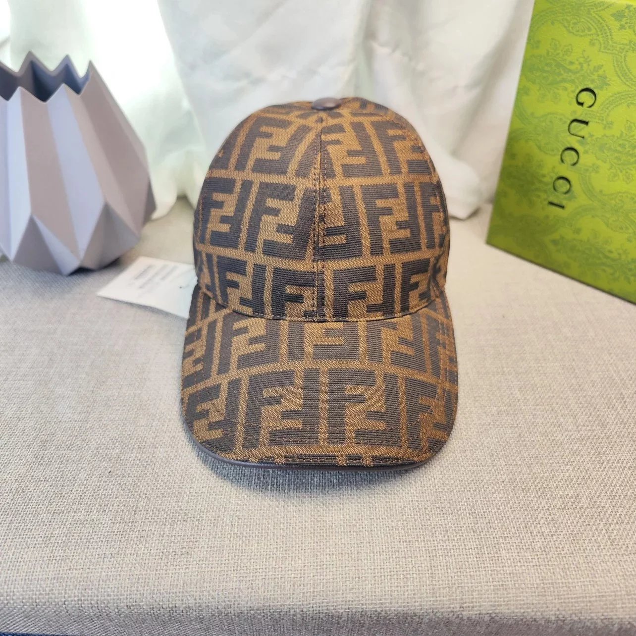Fendi Brown Logo Baseball Cap