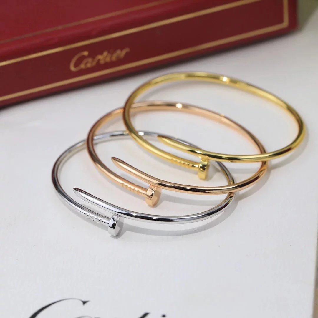 Cartier Nail Bangle Set (Silver, Rose Gold, Yellow Gold)