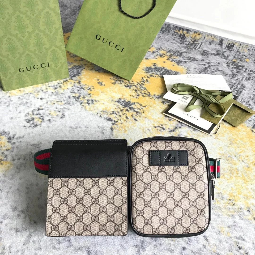 Gucci Beige and Black Belt Bag