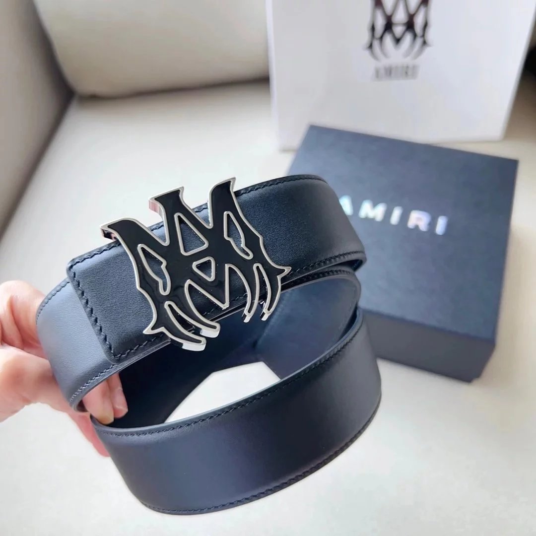 Amiri Black Leather 