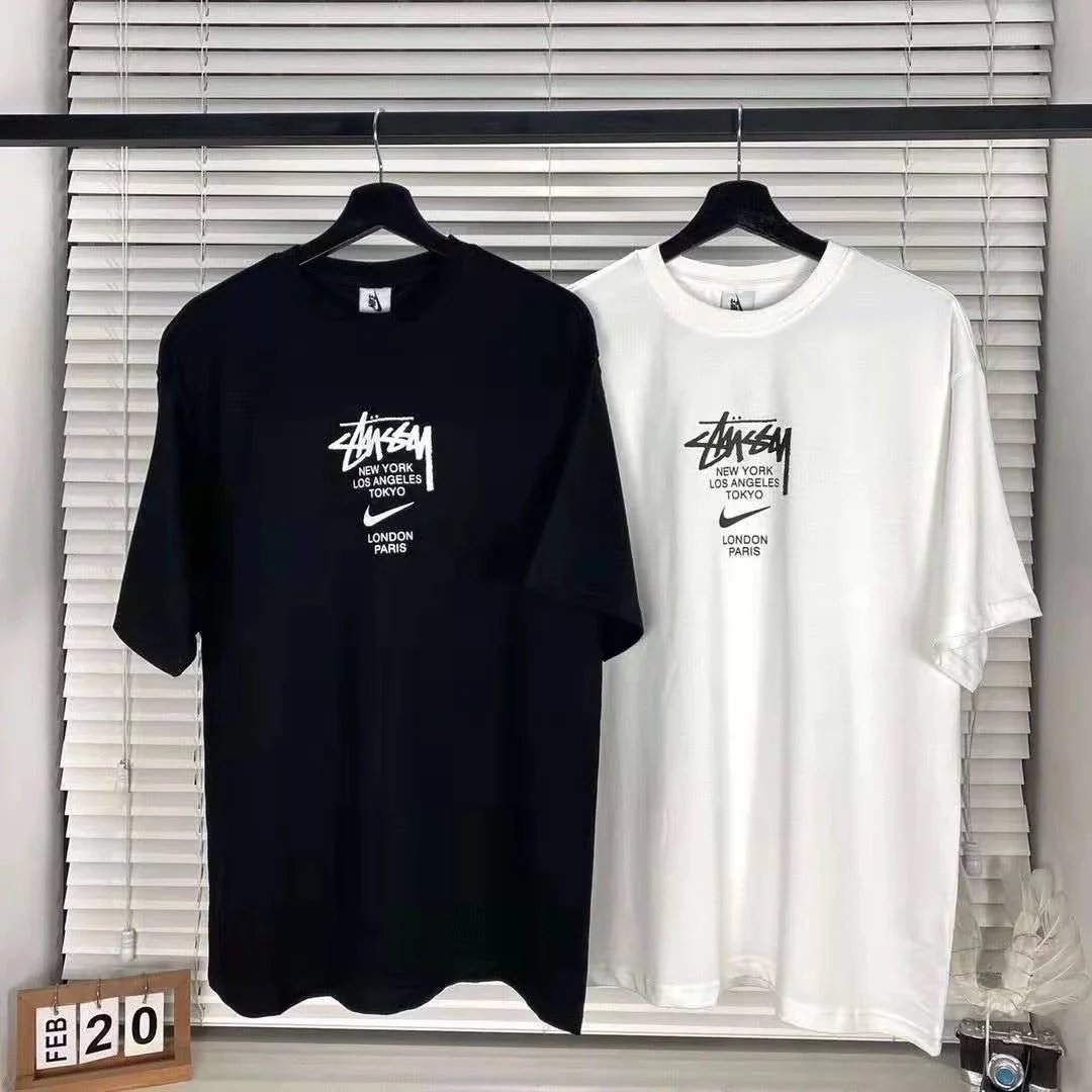 Stussy Black and White Oversized T-Shirts